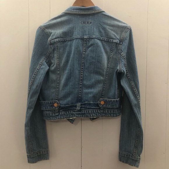 VTG LEVIS Sz M Crop Denim Jacket - Picture 8 of 11